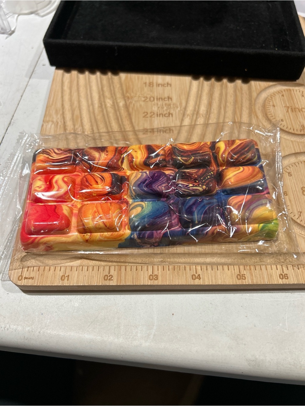 Tie dye chocolate bar squishy toys